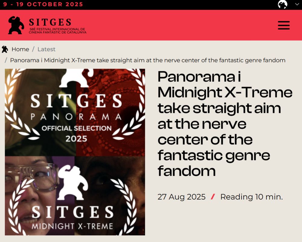 A screenshot from the Sitges film festival announcing the Panorama lineup