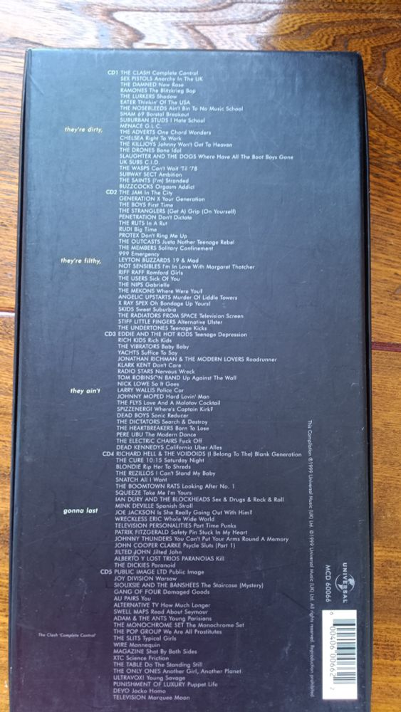 Track listing for 1,2,3,4: Punk and New Wave 1976-1979
