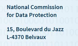 Luxembourg's National Commission for Data Protection has its offices at 15, Boulevard du Jazz