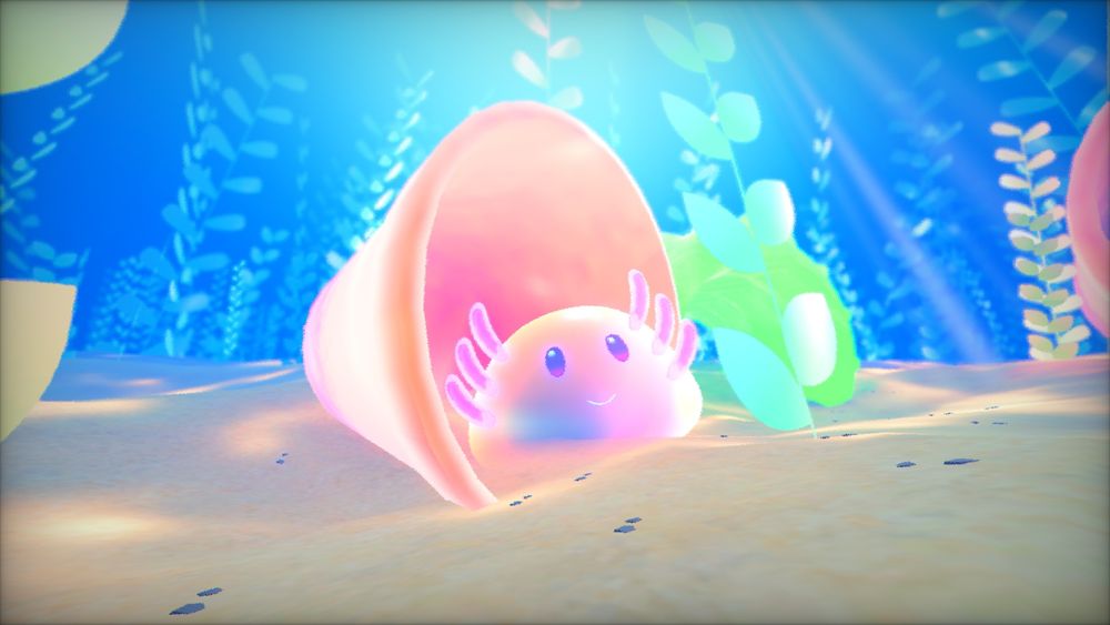 happy axolotl inside a bucket