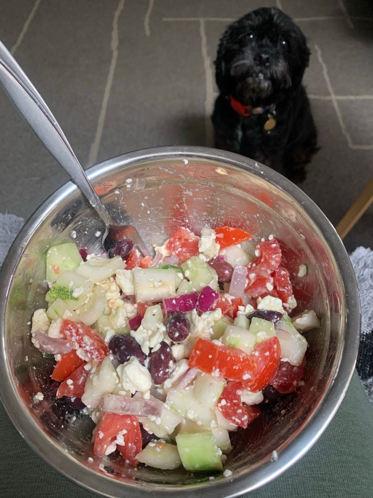Homemade chunky greek salad