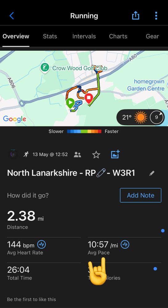 Garmin Running Stats

North Lanarkshire - RP - W3R1

2.38 mi
Distance

144 bpm
Avg Heart Rate

26:04
Total Time

10:57 /mil
Avg Pace
