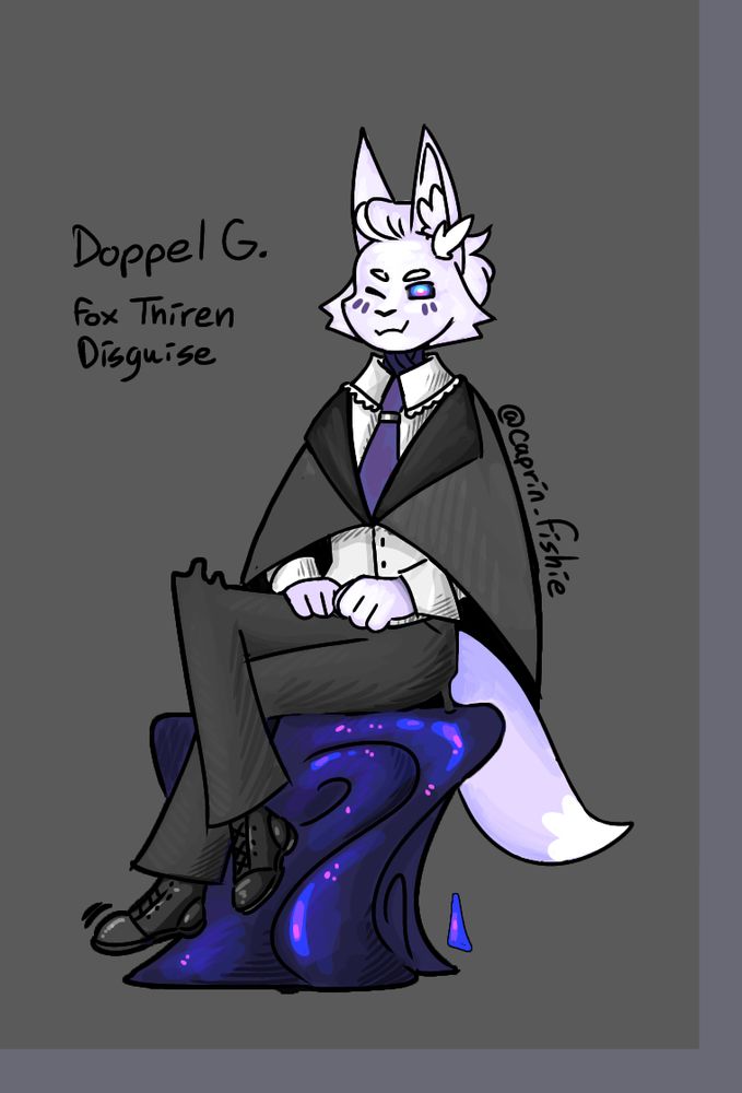 - during working hours they’re disguised as a white fox thiren, after hours is when they shift back to their original form.
-they get along well with most of the staff, but have caused some mischief by stealing and eating cutlery…