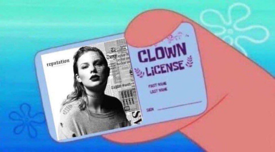 Taylor Swift Reputation clown license 