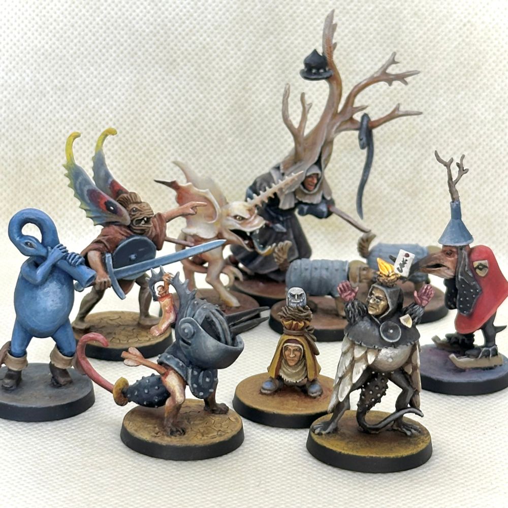 Collection of miniatures representing characters from Heironymus Bosch’s “Garden of Earthly Delights” and “The Temptation of St. Anthony”