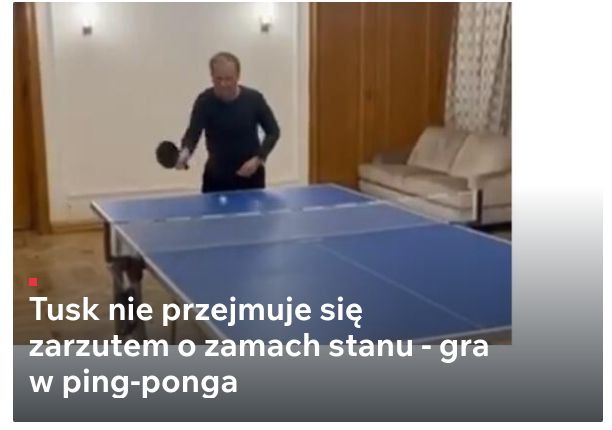 Tusk gra w ping ponga