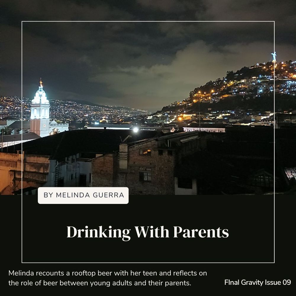 Graphic for Melinda Guerra's article Drinking With Parents in the new issue of Final Gravity.