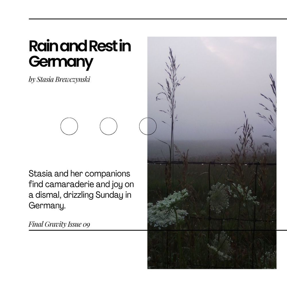 Graphic for Stasia Brewczynski's article Rain and Rest in Germany for the new issue of Final Gravity.