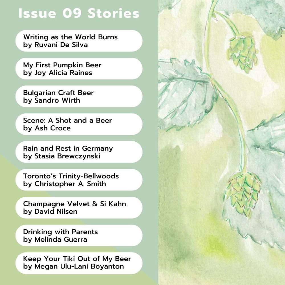 Graphic showing the the list of stories in Final Gravity Issue 09. Stories are explained in following skeets.