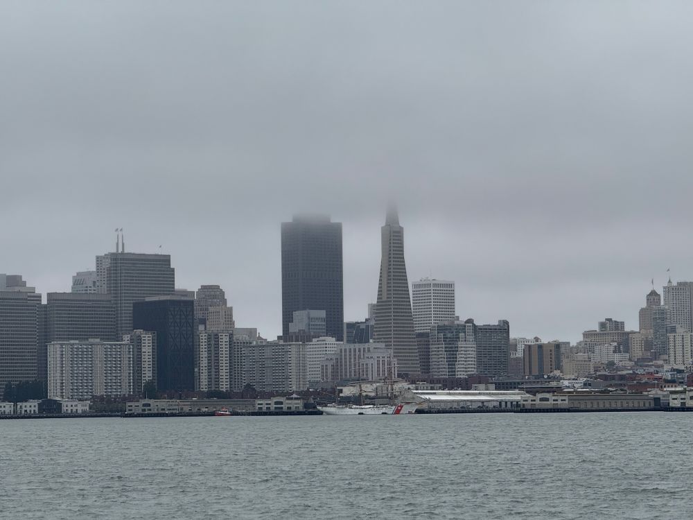 Transamerica building in fog