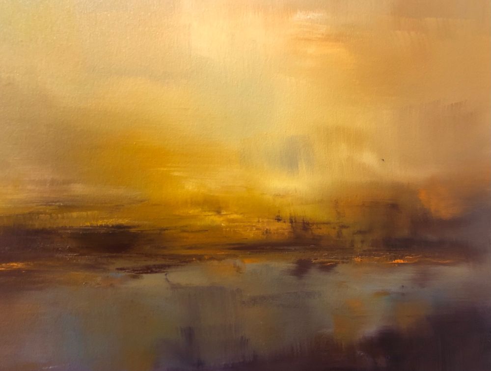 Oil on canvas painting semi abstract