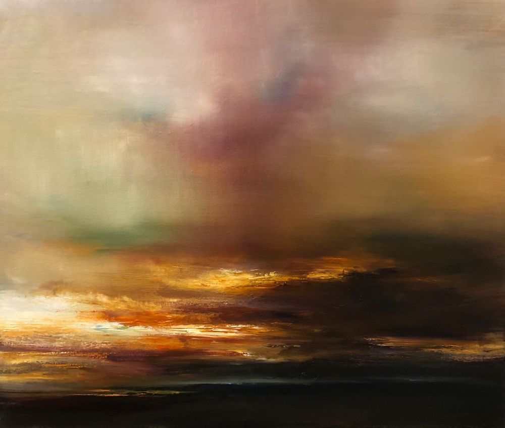 Oilpainting semi abstract celf cymreig Welsh art TyDdewi St Davids Pembrokeshire Wales Cymru
