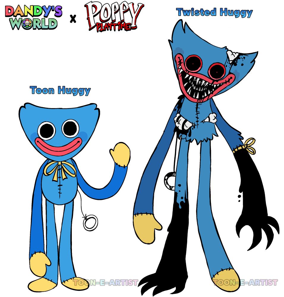 Doodles of a Dandy's World version of Huggy Wuggy 