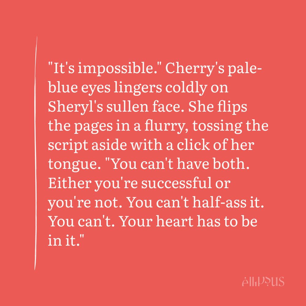 A square image in red colours with white text at the centre featuring a draft passage. 