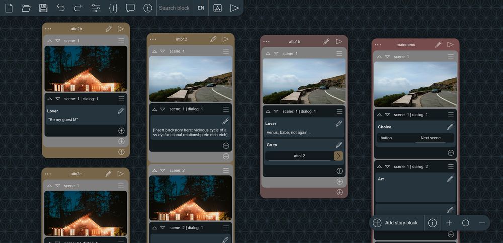 A desktop screenshot of Tuesday JS web engine interface.