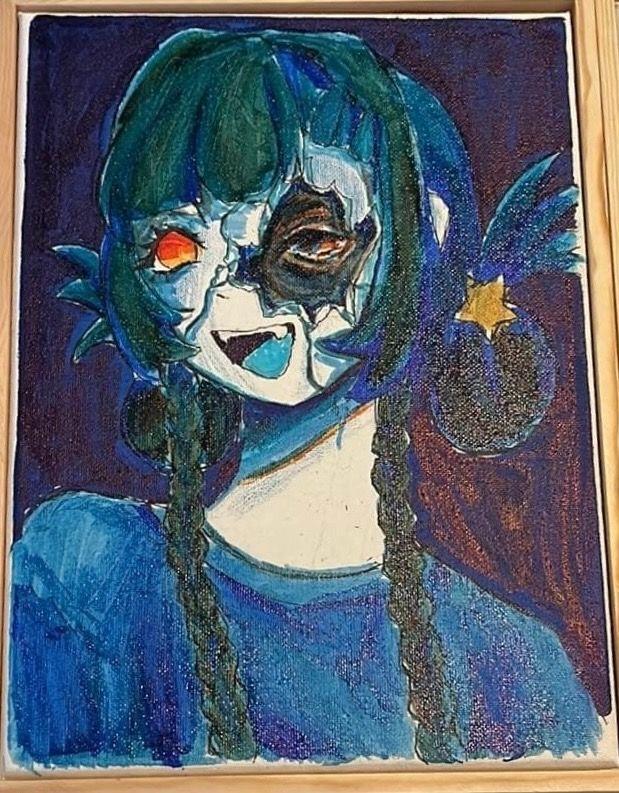 Painting i did inspired by some pinterest image i can't find again grr