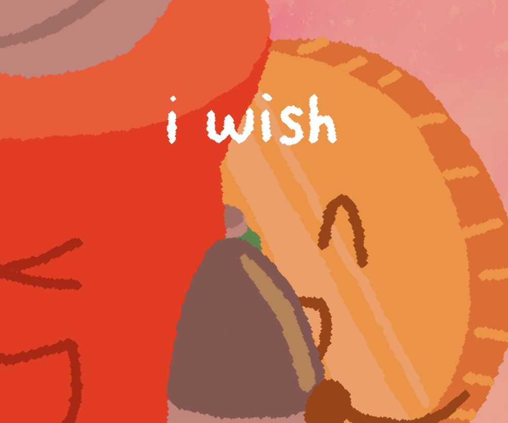 this is a comic. this picture shows coiny holding onto pin, who is flying with her rockets. the text reads "i wish"