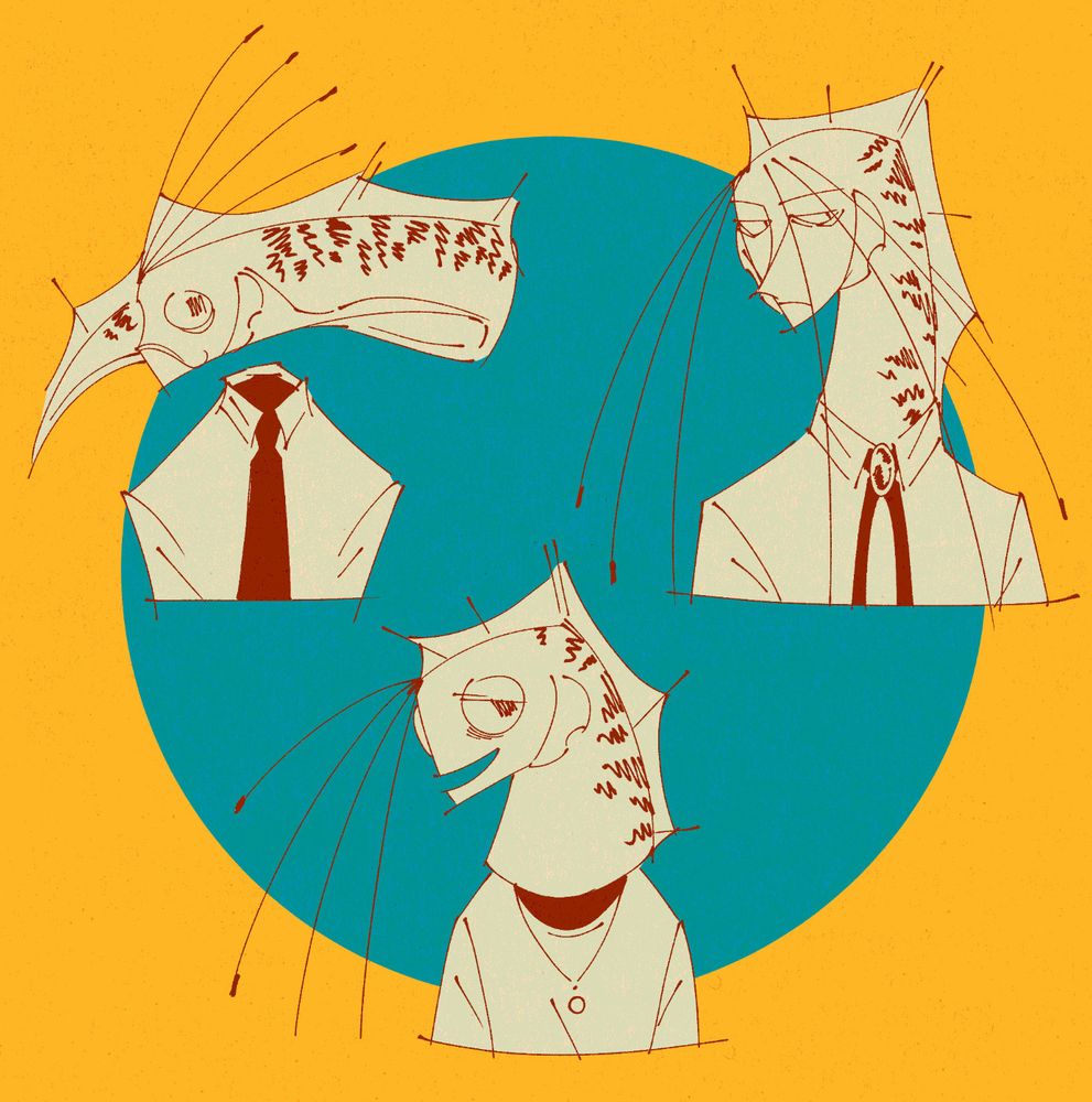 Busts of my mascot/persona characters, all oarfish-themed

#oc #originalcharacter #myart