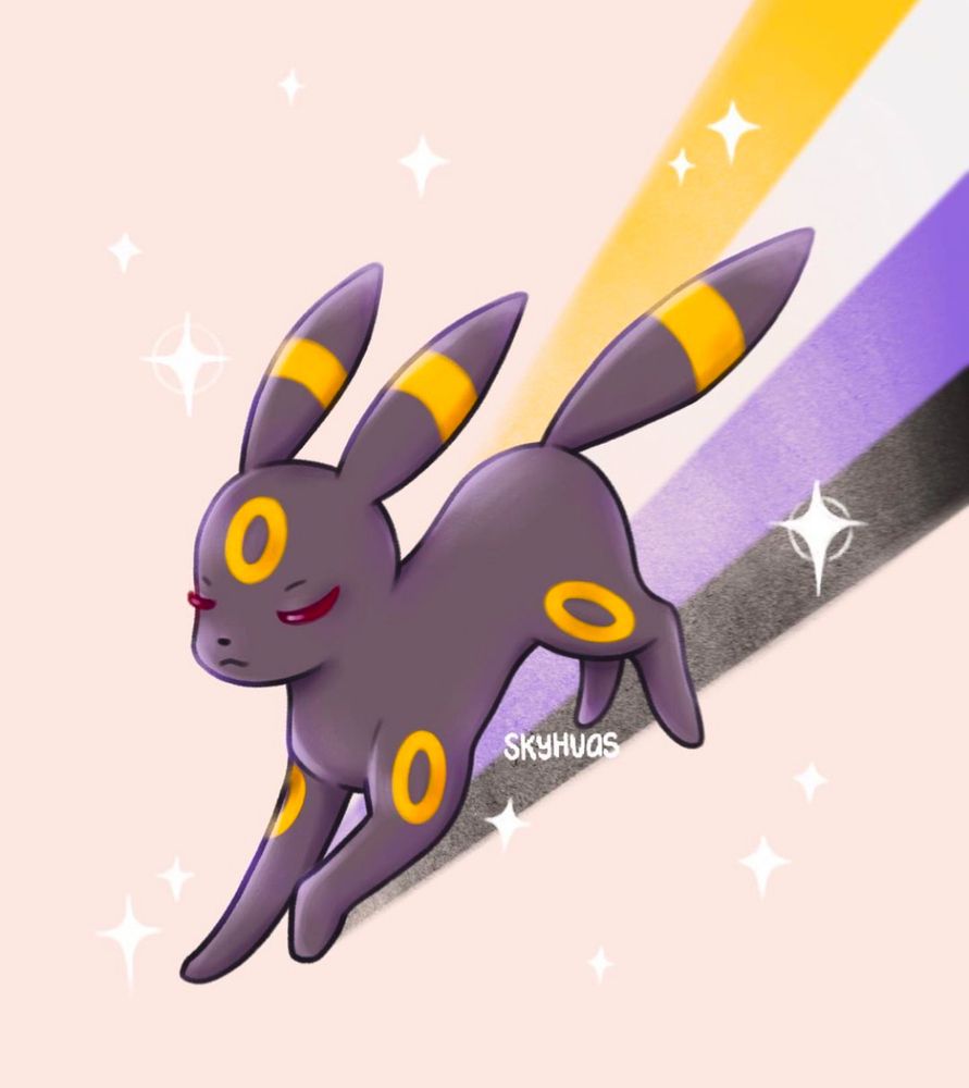 umbreon pokemon with nonbinary flag