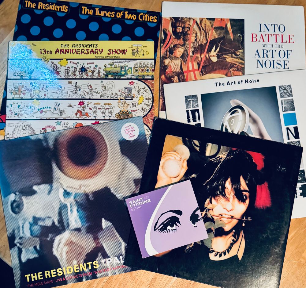 Some Residents albums, a couple of Art of Noise albums, a PiL record- all on vinyl - and a Saint Etienne CD single