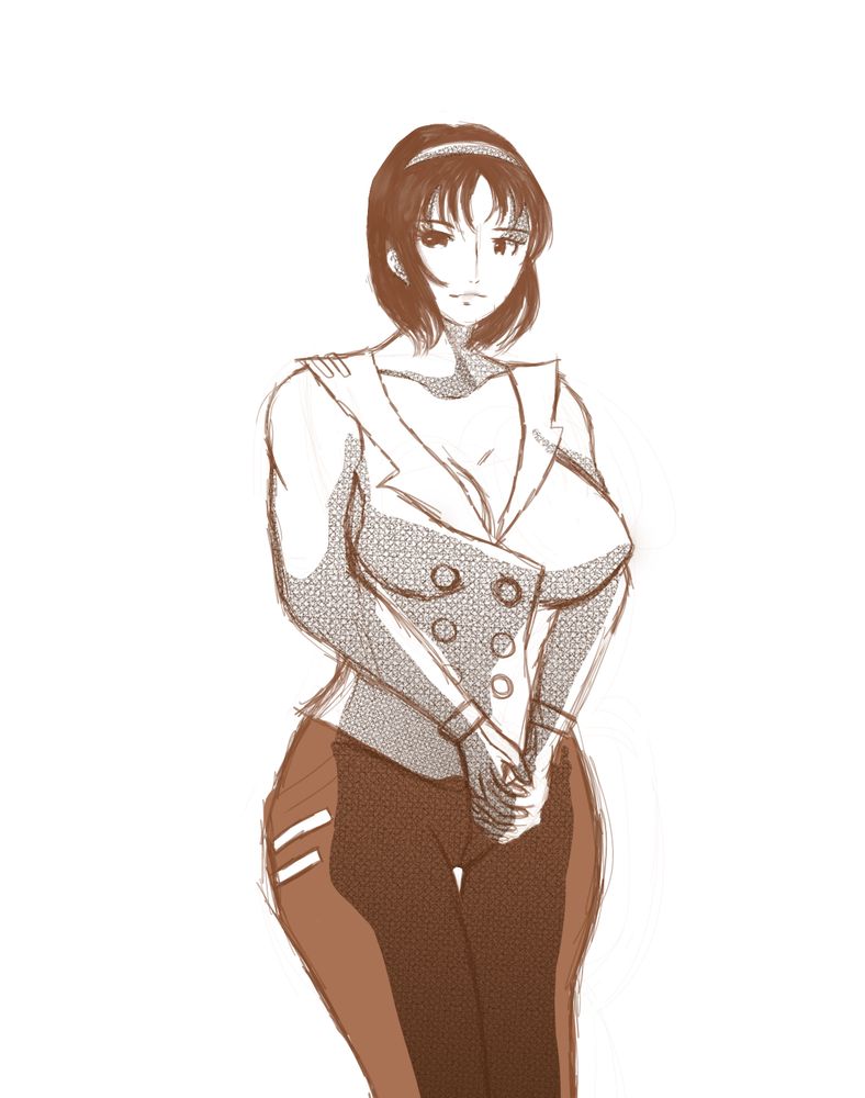 tekken 2 jun kazama in a manga styled sketch