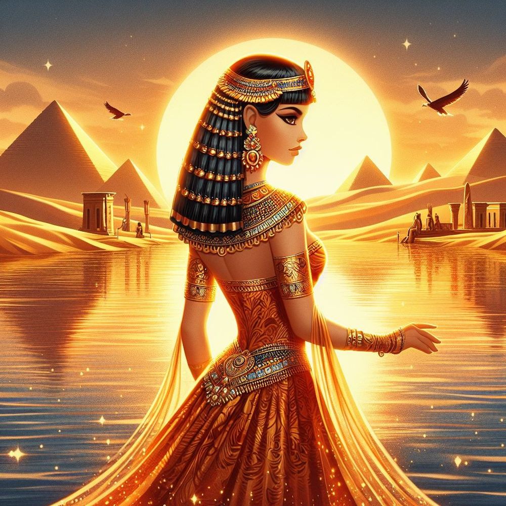 Cleopatra admiring a sunset - Image 4 of 4