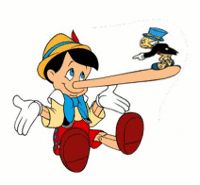 pinnochio with a very long nose.