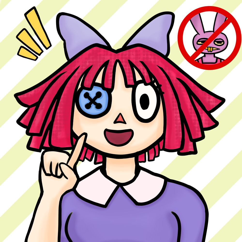 Ragata from the Amazing Digital Circus smiles and poses 