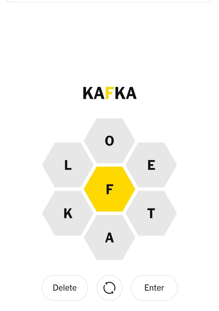 Kafkaesque NYTimes Spelling Bee 🐝 🪳