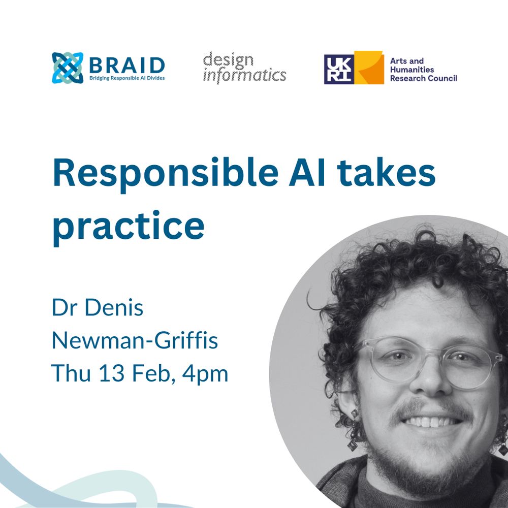 Infographic of BRAID x IDI seminar with Denis Newman-Griffis and their picture at the bottom right.