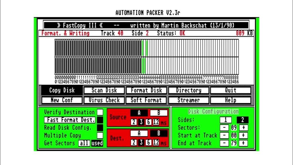 F Copy 3 on the Atari ST copying a disk. Most likely in breach of some copyright law. You wouldn't steal a car, would you?