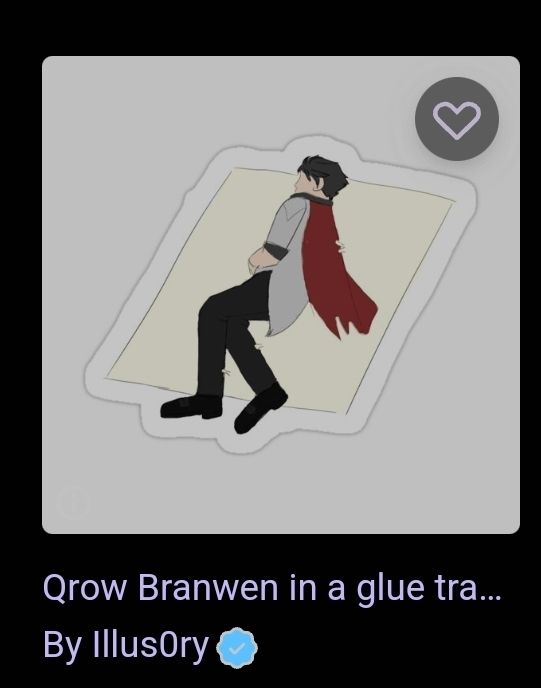 qrow branwen in a glue trap