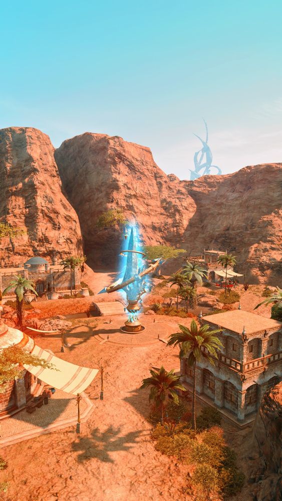 Picture of the forgotten spring, the weather is clear, it's warm colored and you can see the aetherythe at the center