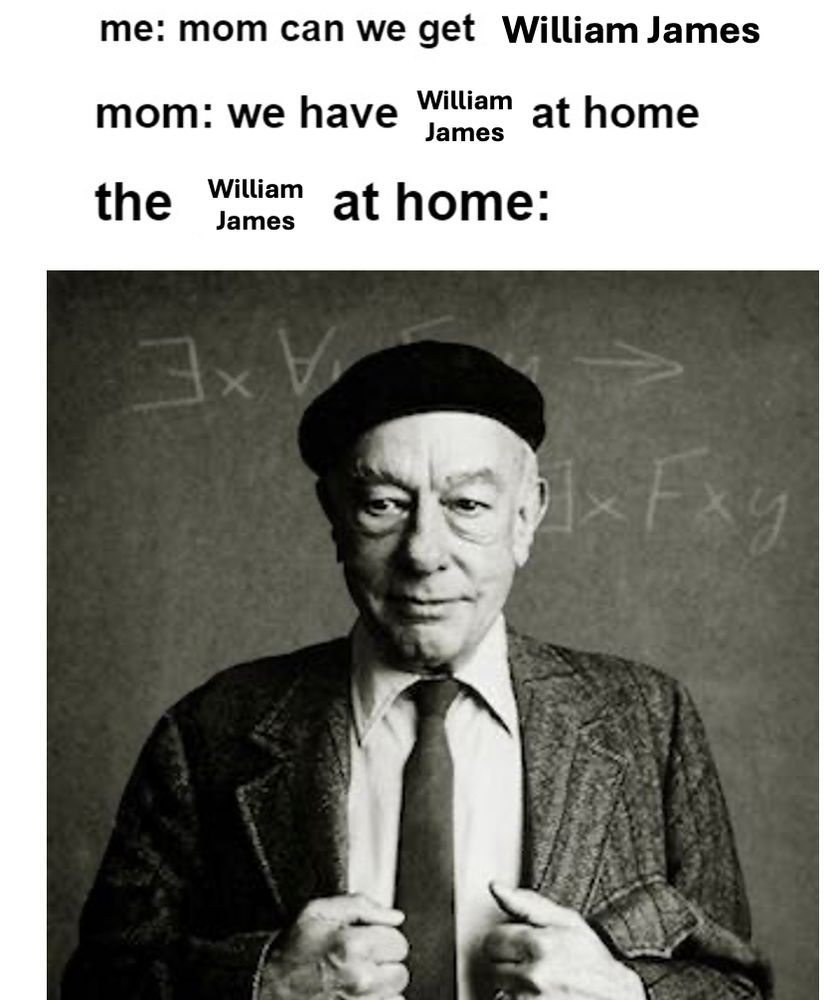 Me: Mom can we get William James
Mom: We have William James at home
the William James at home: (Pictured:) WVO Quine