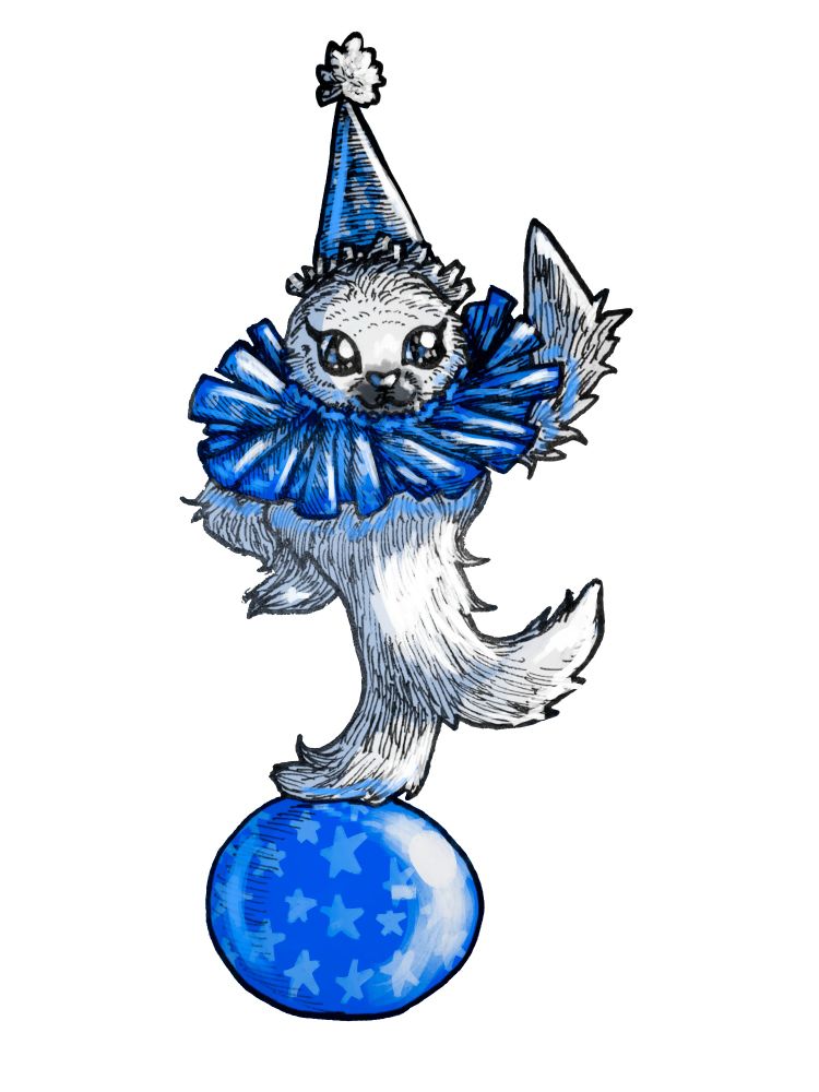 An illustration of a seal balancing on a ball.