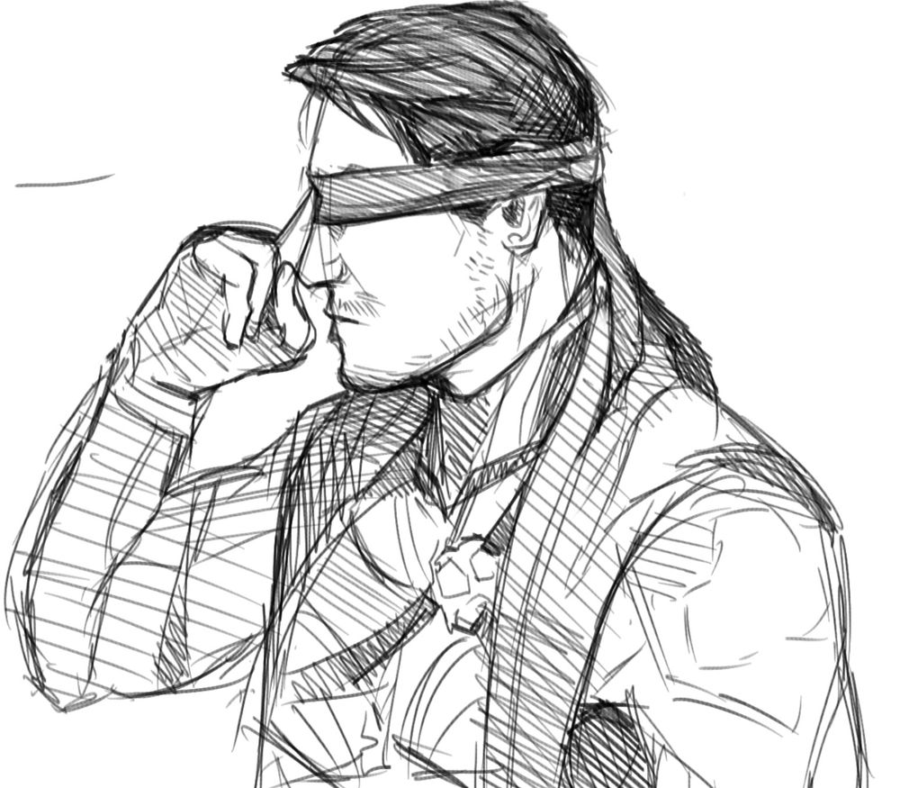 Kenshi Takahashi sketch, he is facing the side.