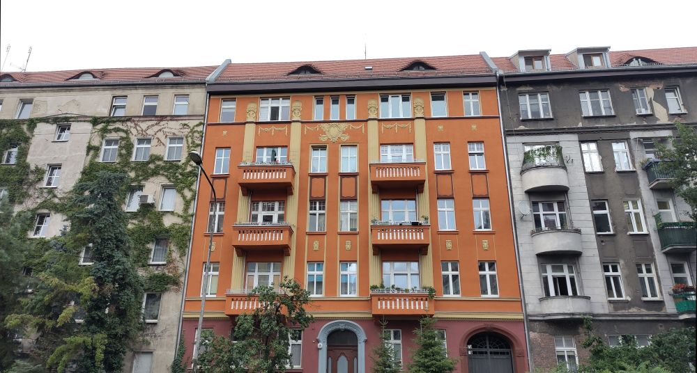 Renovated facade in orange