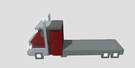 A low poly voxel truck without any cargo.
