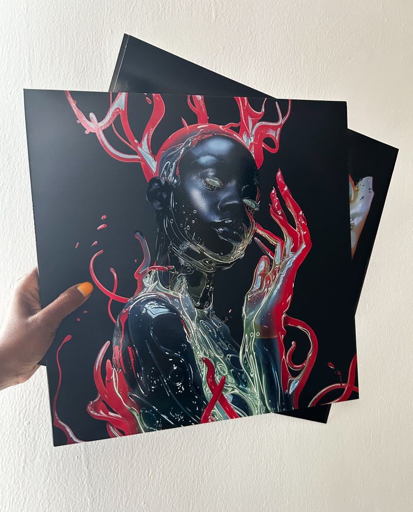 Image of dua saleh’s vinyl of their new album “I should call them” against a white background 