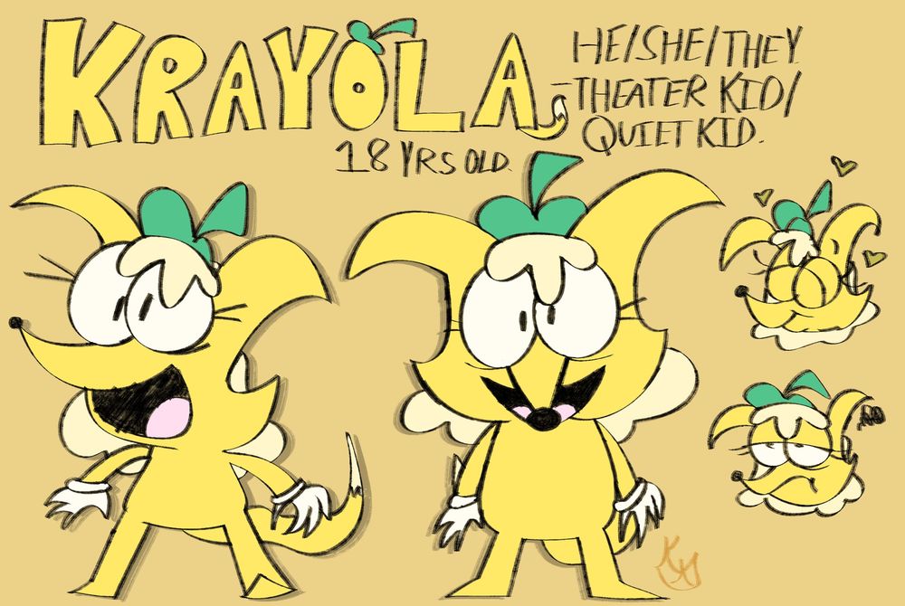 Krayola’s (my sona) ref sheet.