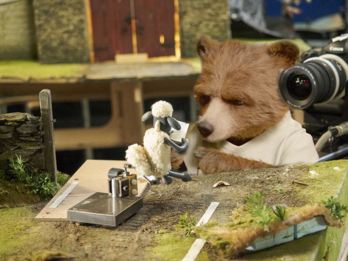 Paddington doing stop motion animation for Shaun the Sheep