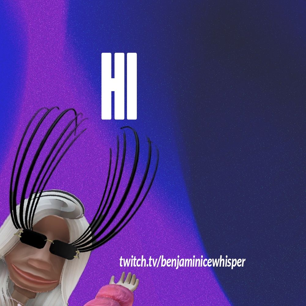 Long lashed girl bottom left with text that says "Hi"