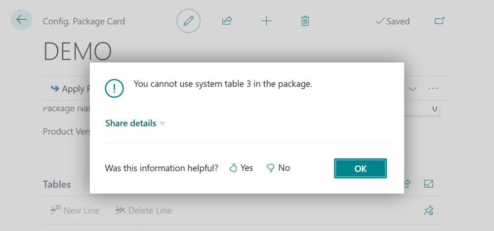 Dynamics 365 Business Central: How to restrict certain tables from importing data through Configuration Package