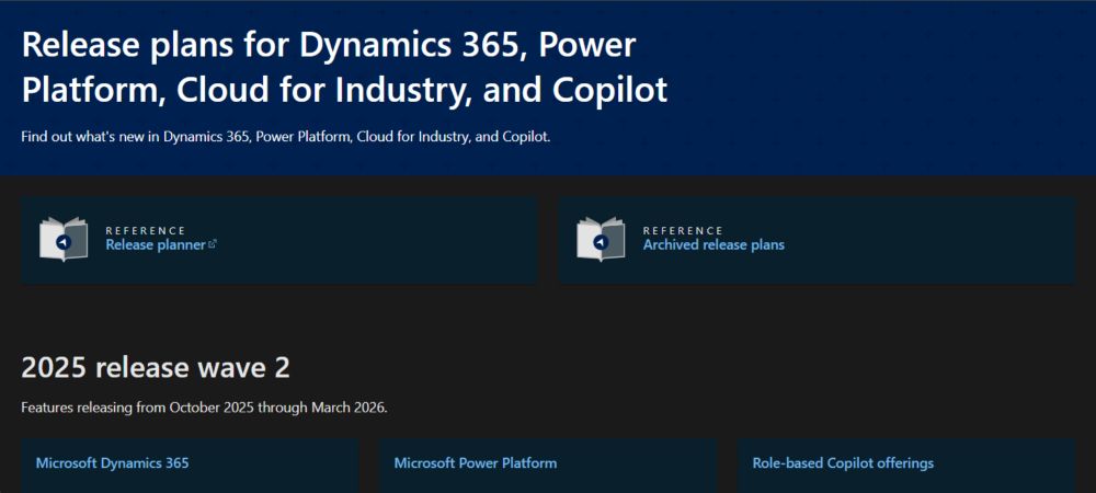 The release plan for Dynamics 365 Business Central 2025 release wave 2 (BC27) is available now!!!