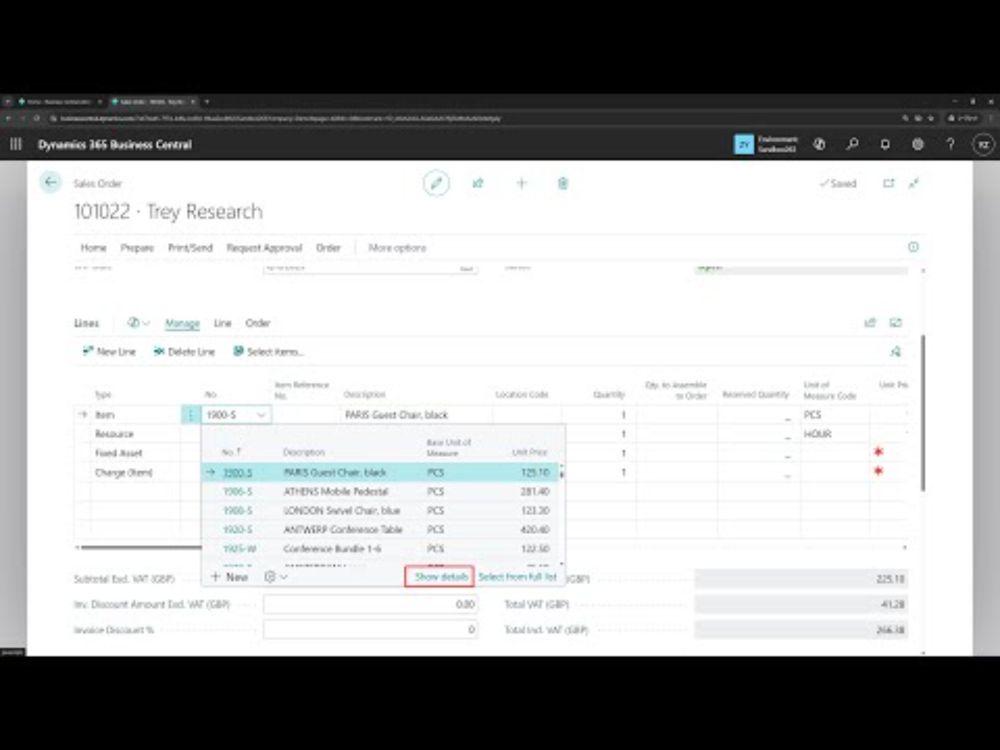 Business Central short video: Show related record details from lookup