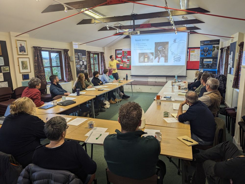 In the classroom learning about beavers ecology, licencing and management at the Sandwich Bay Bird Observatory 