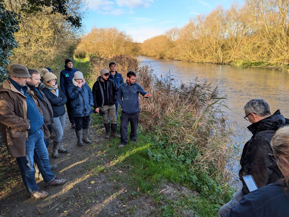 Looking at a repair to an embankment by River Stour IDB and Natural England following beaver access damage.