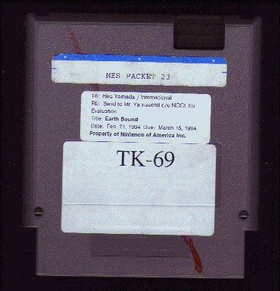 The TK-69 prototype NES cartridge of Earth Bound (Zero).