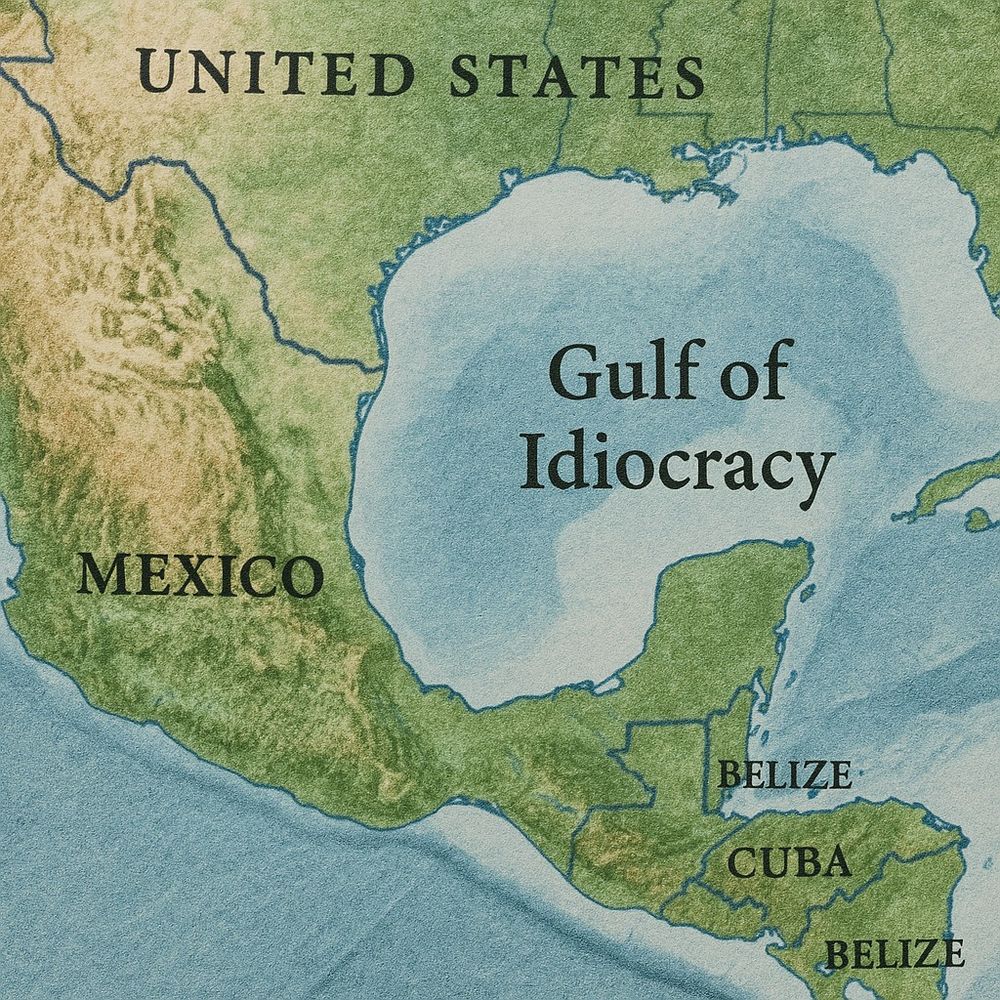 Karte mit den "Gulf of Idiocracy"