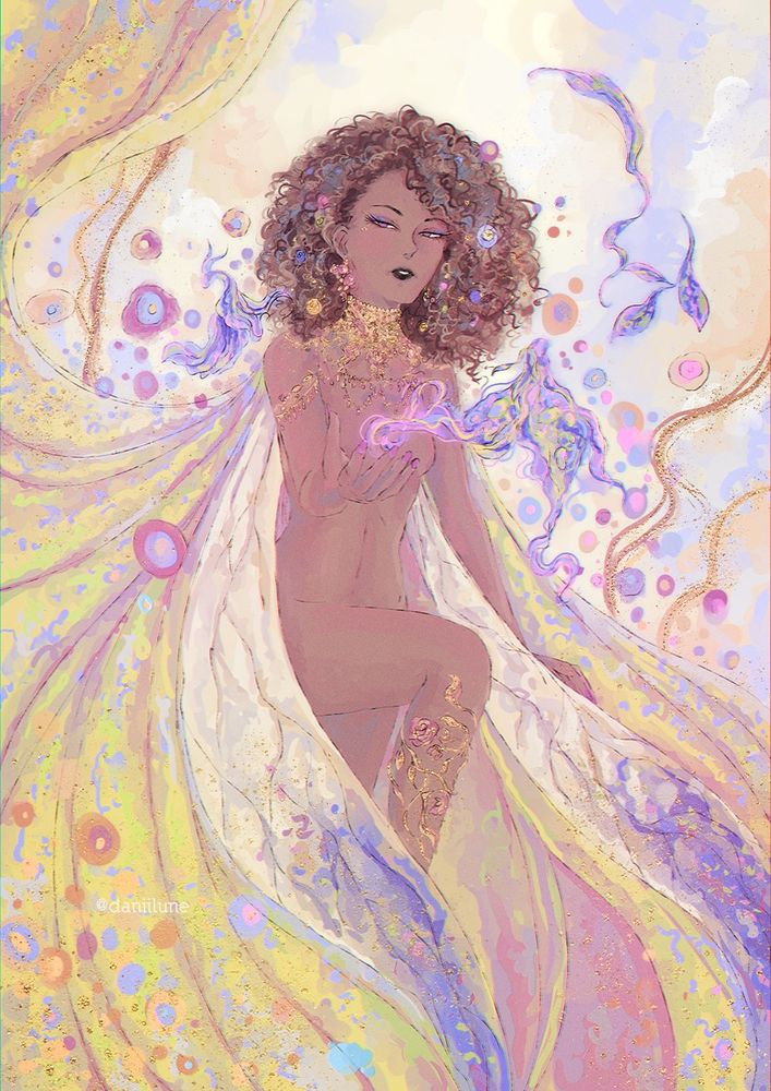 A fairy with a butterfly.